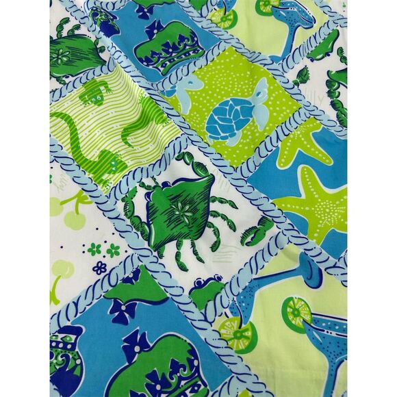 Vintage Lilly Pulitzer Women's Mini Skirt Size 6 Blue Green Starboard Patch Crab - Picture 2 of 8